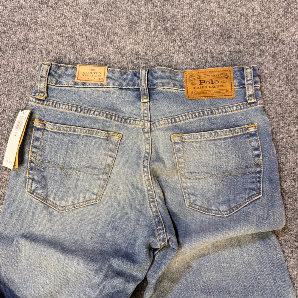 Polo Ralph Lauren Hampton Straight Jeans Kids 14 Light Blue Wash‎ Preppy Classic